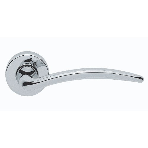 FRANCY - passage lever set square rose (50mm) without latch in Polished Chrome
