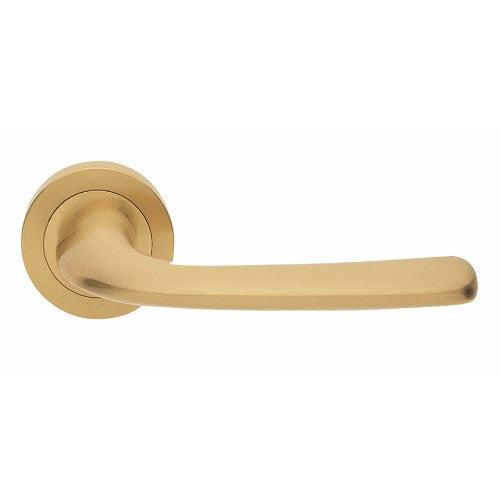 GOGO - passage lever set square rose (50mm) without latch in Satin Brass