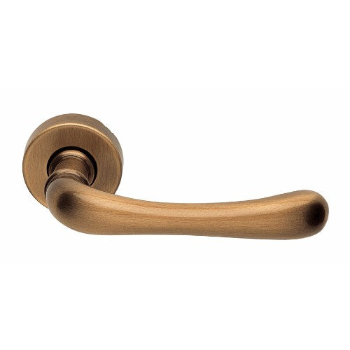 IBRA - passage lever set round rose (50mm) without latch  in Satin Bronze