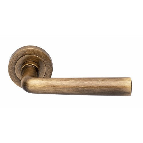 IDRO - passage lever set round rose (50mm) without latch  in Satin Bronze