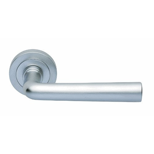 IDRO - passage lever set round rose (50mm) without latch  in Satin Chrome
