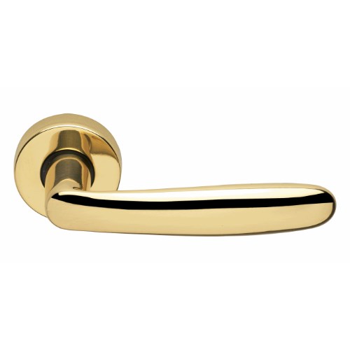 IMOLA - passage lever set square rose (50mm) without latch in Polished Brass
