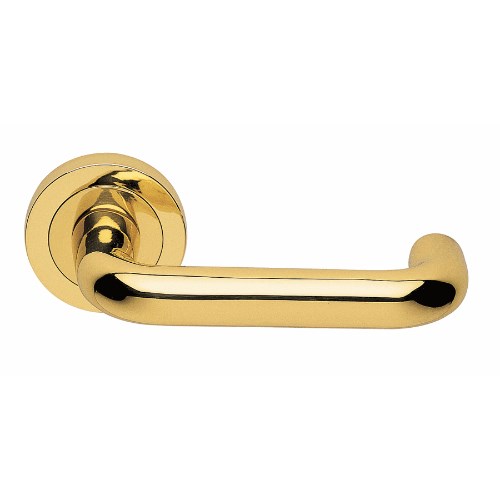 IRIS - passage lever set square rose (50mm) without latch in Polished Brass