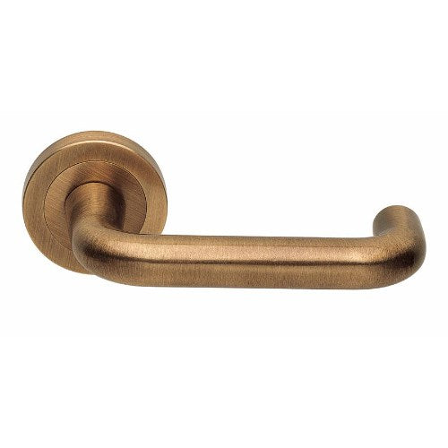 IRIS - passage lever set square rose (50mm) without latch in Satin Bronze