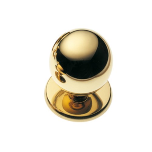ROUND - passage knob set 60mm knob (60mm BP) without latch in Polished Brass
