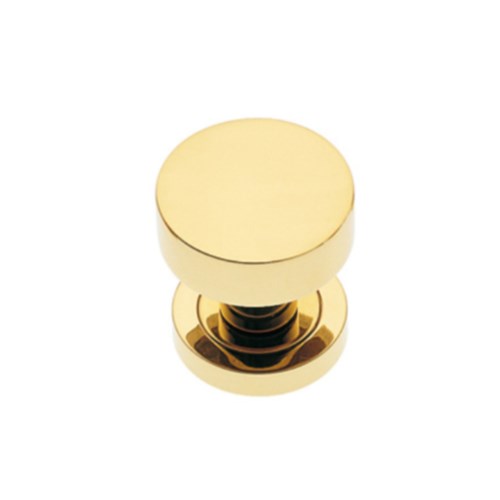 ROUND - passage knob set 55mm knob (50mm BP) without latch in Polished Brass
