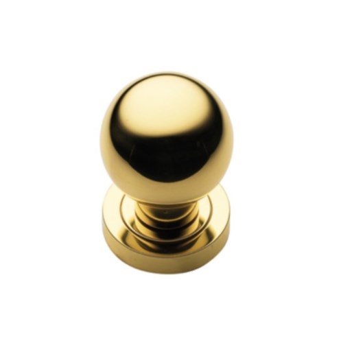 ROUND - knob on longplate set 50mm oval knob Euro 85mm in Polished Brass