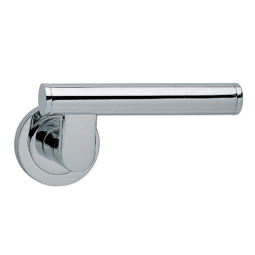 LEVA - passage lever set round rose (50mm) without latch  in Polished Chrome