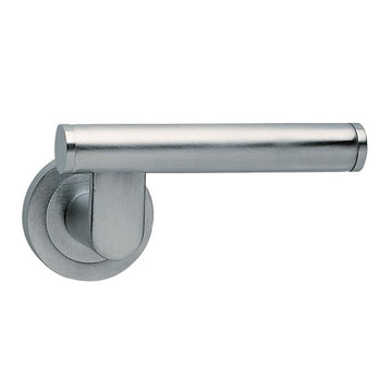 LEVA - privacy lever set round rose (50mm) including privacy latch  in Satin Chrome