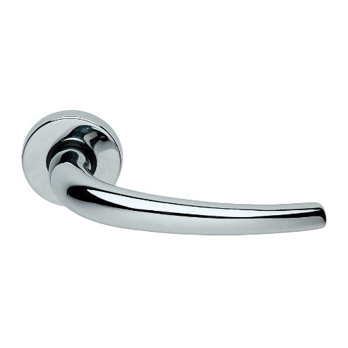 LILLA - passage lever set square rose (50mm) without latch in Polished Chrome