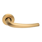 Manital LILLA door handle in brushed stainless steel with sleek modern design, mounted on door for interior use.