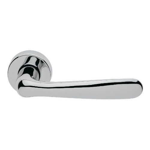 LINDA - passage lever set square rose (50mm) without latch in Polished Chrome