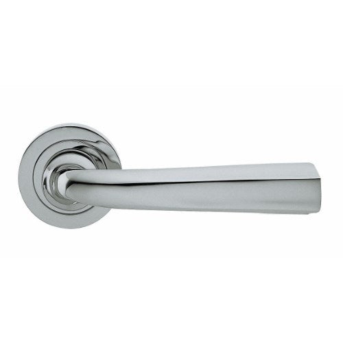 LOGOS - passage lever set square rose (50mm) without latch in Polished Chrome