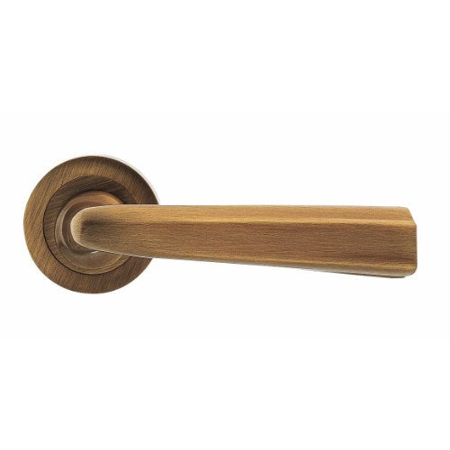LOGOS - passage lever set square rose (50mm) without latch in Satin Bronze