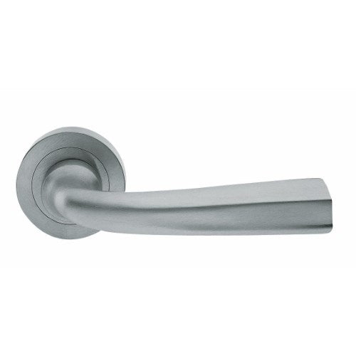 LOGOS - passage lever set square rose (50mm) without latch in Satin Chrome