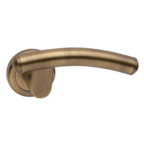 LUNA - passage lever set round rose (50mm) without latch  in Satin Bronze