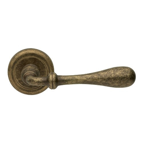 MARY - privacy lever set round rose (50mm) including privacy latch  in Antique Bronze