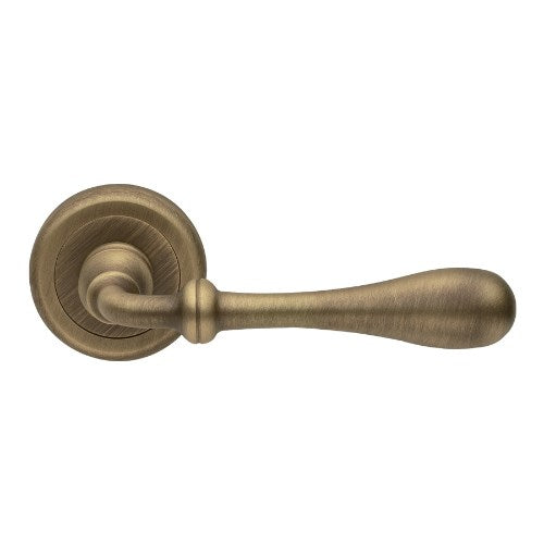MARY - passage lever set round rose (50mm) without latch - Antique Brass Matt in Brushed Bronze Matte