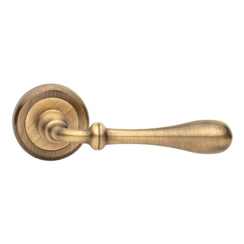 MARY - passage lever set round rose (50mm) without latch  in Satin Bronze