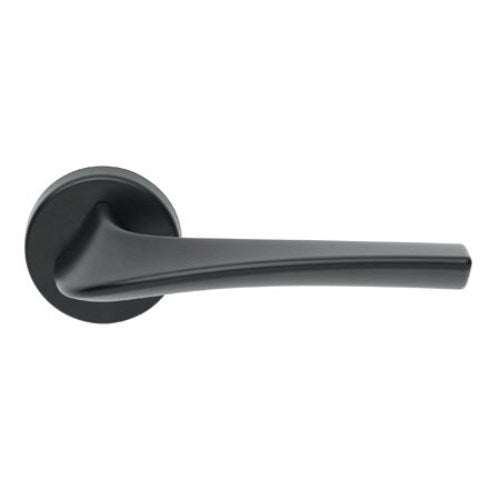 MASTER - passage lever set round rose (50mm) without latch, On Round Rose, Pair in Black