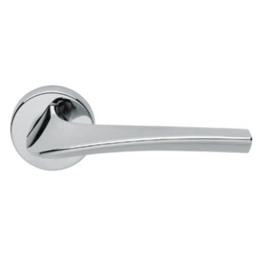 MASTER - passage lever set round rose (50mm) without latch in Polished Chrome