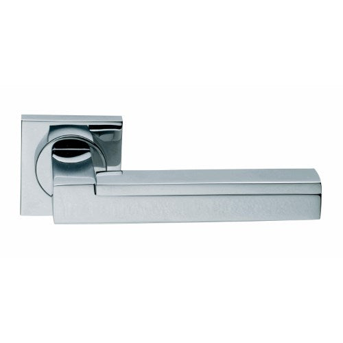 MORPHOS - passage lever set square rose (50mm) without latch in Polished Chrome