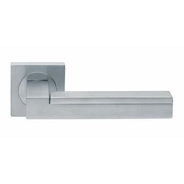 MORPHOS - passage lever set square rose (50mm) without latch in Satin Chrome