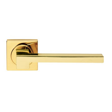 MORPHOS LIGHT - passage lever set square rose (50mm) without latch in PVD