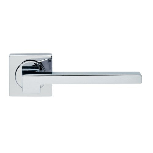 MORPHOS LIGHT - passage lever set square rose (50mm) without latch in Polished Chrome