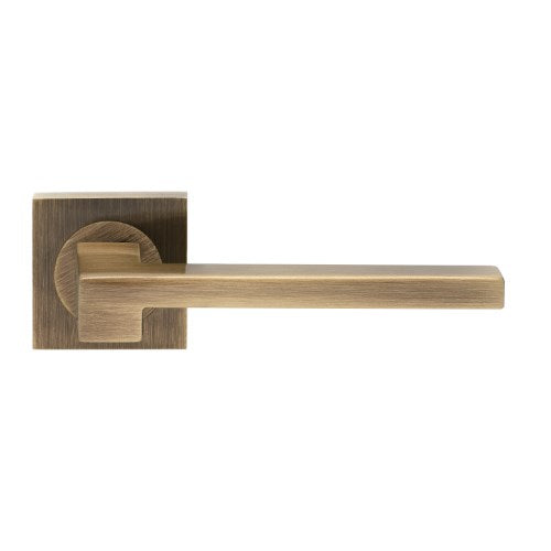 MORPHOS LIGHT - passage lever set square rose (50mm) without latch in Satin Bronze