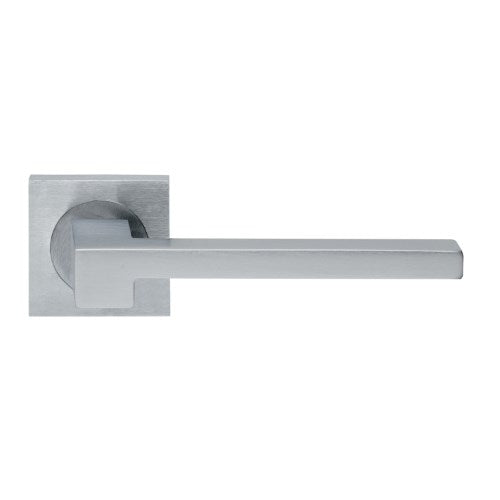 MORPHOS LIGHT - passage lever set square rose (50mm) without latch in Satin Chrome