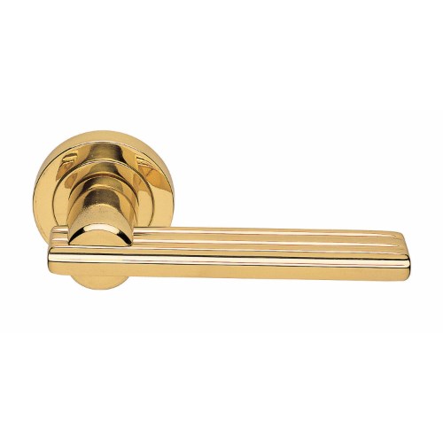 ORCHIDEA - passage lever set square rose (50mm) without latch in Polished Brass