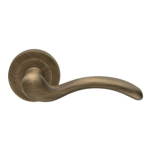 PATRICIA - passage lever set round rose (52mm) without latch  in Brushed Bronze Matte
