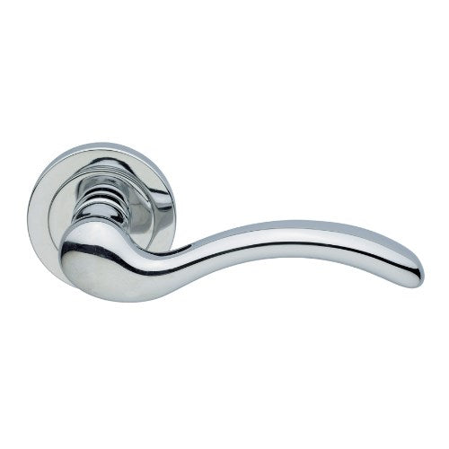 PATRICIA - passage lever set round rose (52mm) without latch  in Polished Chrome
