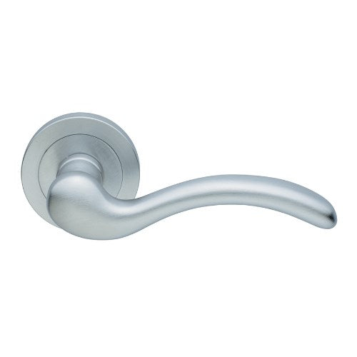 PATRICIA - passage lever set round rose (52mm) without latch  in Satin Chrome
