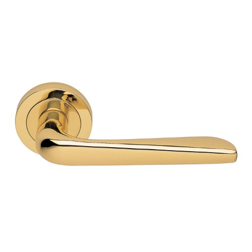 PETRA - passage lever set square rose (50mm) without latch in Polished Brass
