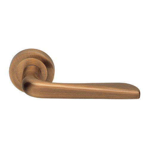 PETRA - passage lever set square rose (50mm) without latch in Satin Bronze