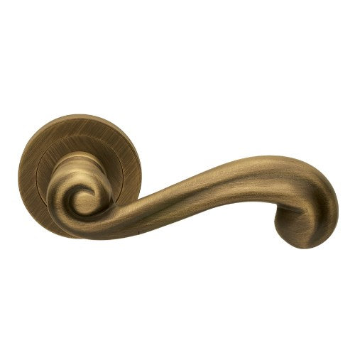 PLAZA - privacy lever set round rose (50mm) including privacy latch  in Brushed Bronze Matte