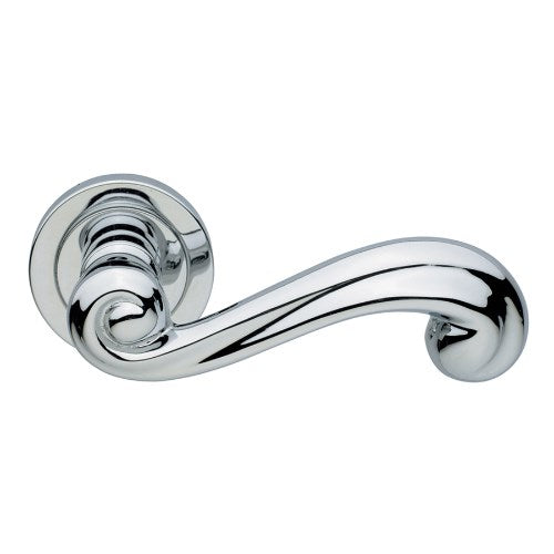 PLAZA - passage lever set round rose (50mm) without latch  in Polished Chrome