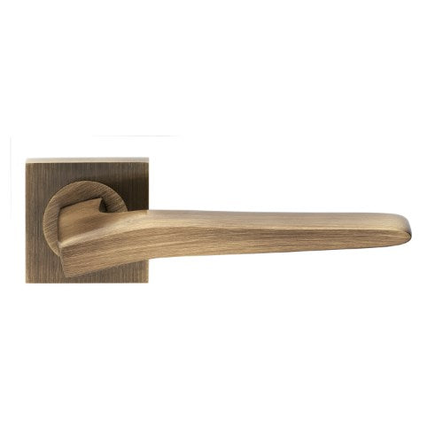 PRESO - passage lever set square rose (50mm) without latch in Satin Bronze