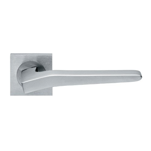 PRESO - passage lever set square rose (50mm) without latch in Satin Chrome