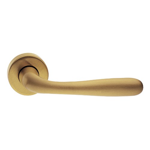 RUBINO - passage lever set square rose (50mm) without latch in Satin Brass