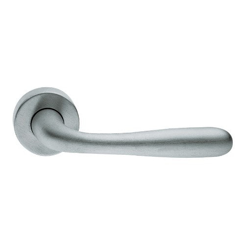 RUBINO - passage lever set square rose (50mm) without latch in Satin Chrome