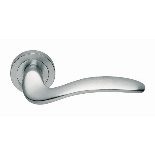SALINA - passage lever set round rose (50mm) without latch  in Polished Chrome