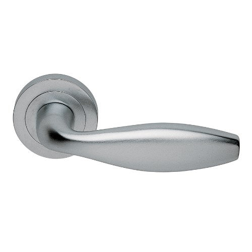 SIENA - passage lever set round rose (50mm) without latch  in Satin Chrome