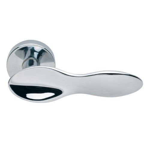 SPOON - privacy lever set round rose (50mm) including privacy latch  in Polished Chrome