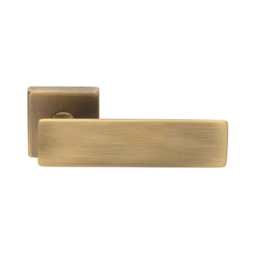 SPRING - passage lever set square rose (50mm) without latch in Brushed Bronze Matte