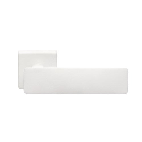 SPRING - passage lever set square rose (50mm) without latch in White