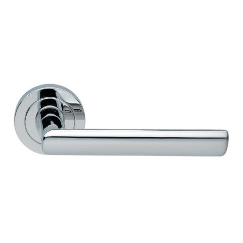 STELLA - passage lever set square rose (50mm) without latch in Polished Chrome