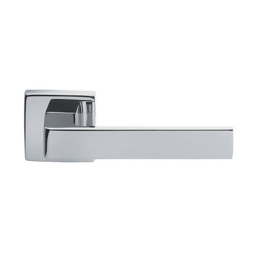 TECHNA - passage lever set square rose (50mm) without latch in Polished Chrome